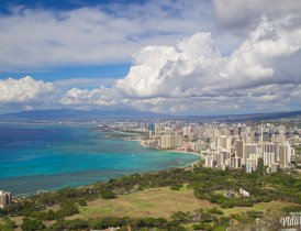 Diamond Head, um vulcão inativo em O’ahu